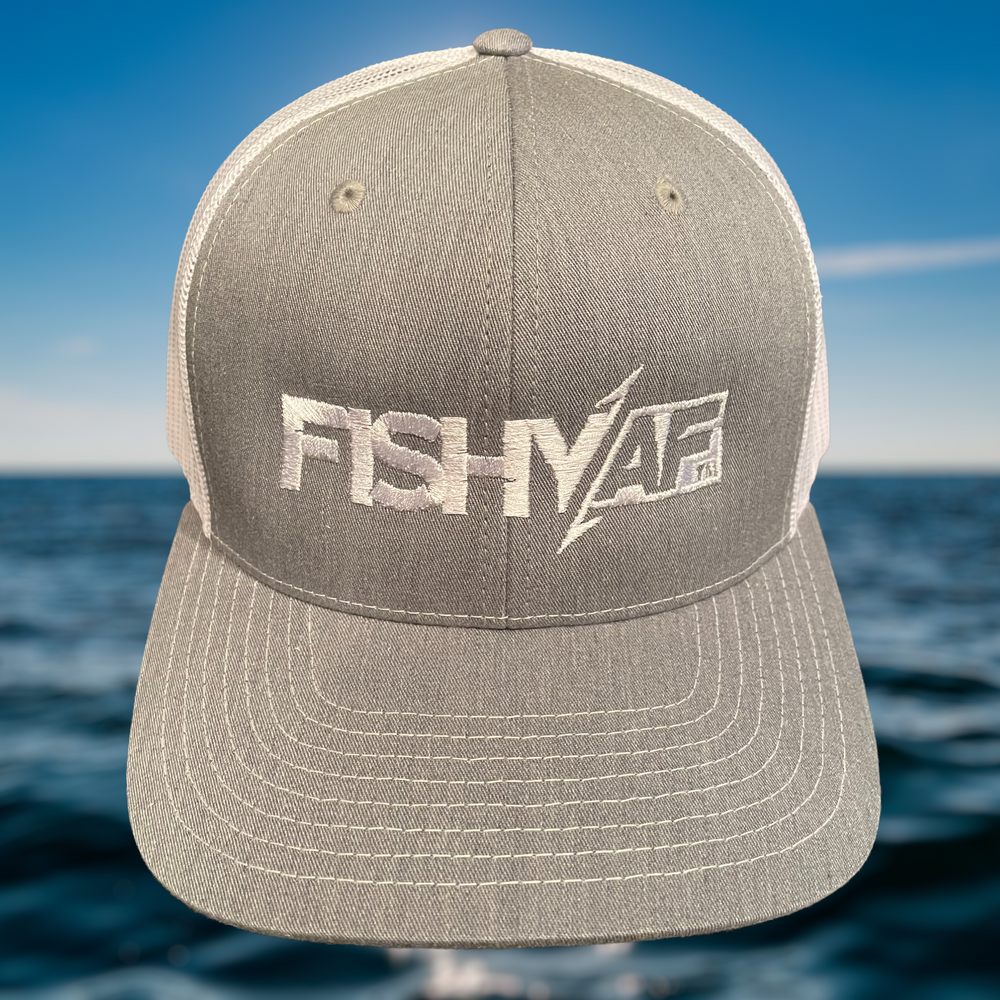 FishyAF Logo Snapback - White/Heather/White