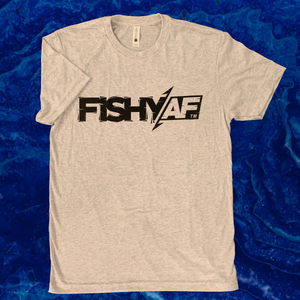 <span style="color: #ff2a00;"><strong>*SALE $12*</strong></span> - 
FishyAF Bold Logo Tee - Light Heather