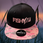 FishyAF Logo Flat Brim Snapback - Digital Pink Camo