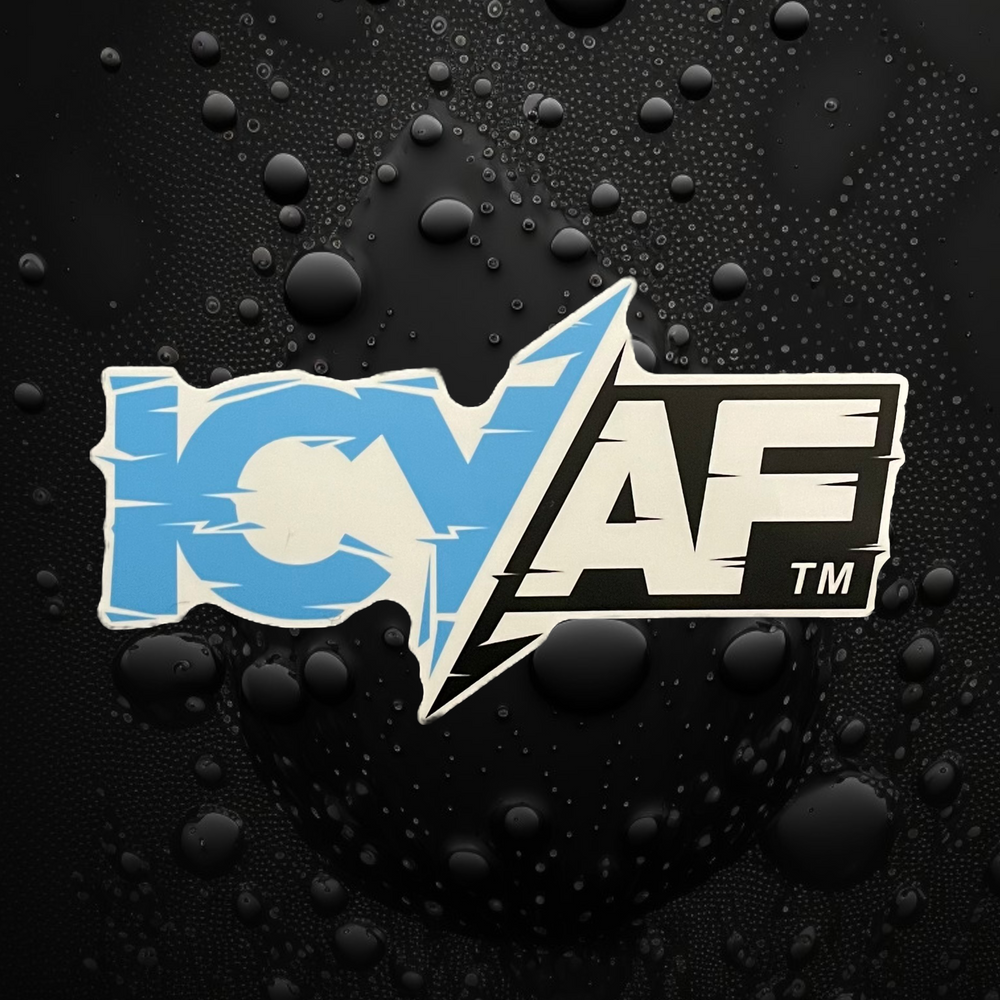 6” IcyAF Decal - Frost Blue/Black