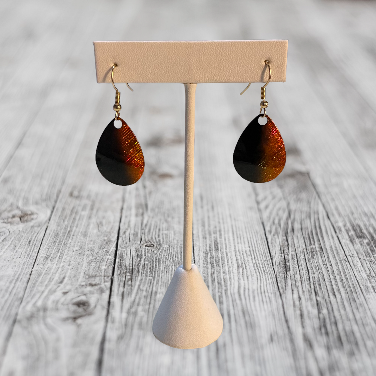 Spinner Blade Earrings - Orange Shadow