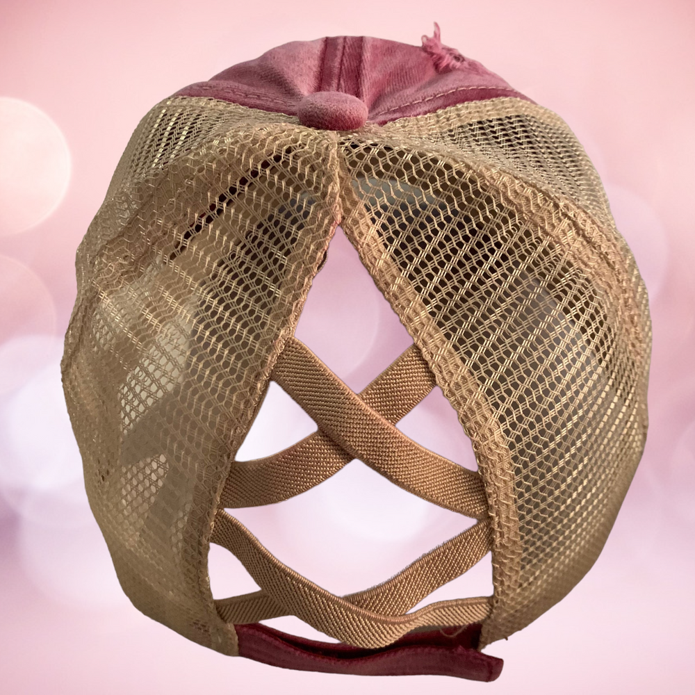 
                      
                        Ladies FishyAF Distressed Ponytail Hat - Khaki/Wine
                      
                    
