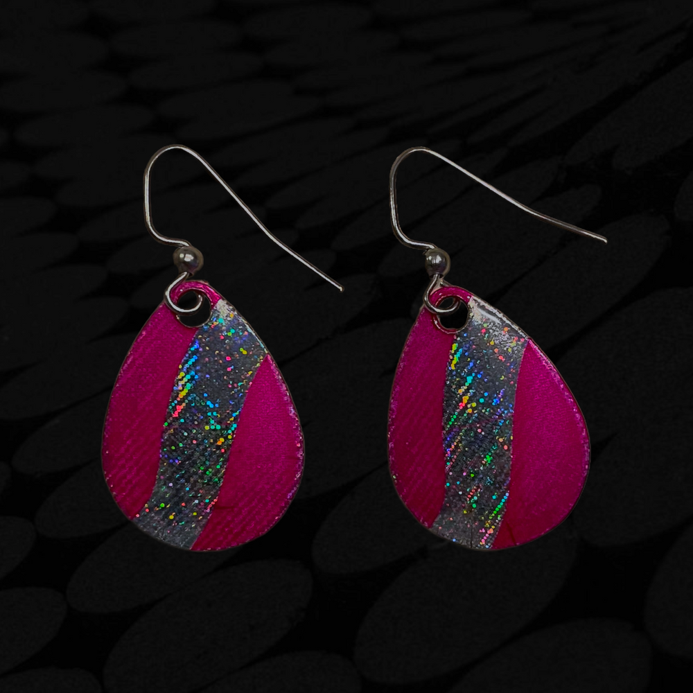 Spinner Blade Earrings - Pink Wave