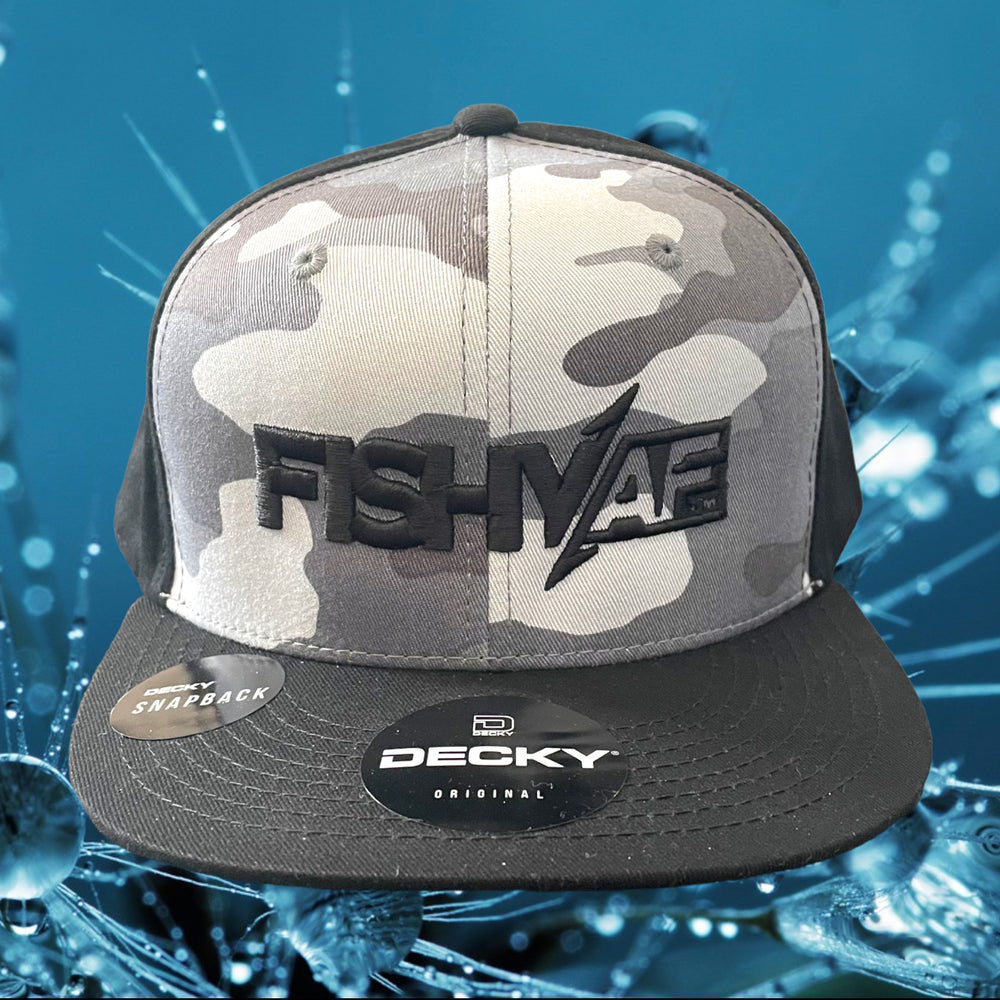
                      
                        3D FishyAF Logo Flat Brim Snapback - Grey Camo/Black
                      
                    