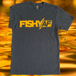 FishyAF Bold Logo Tee - Indigo/Yellow