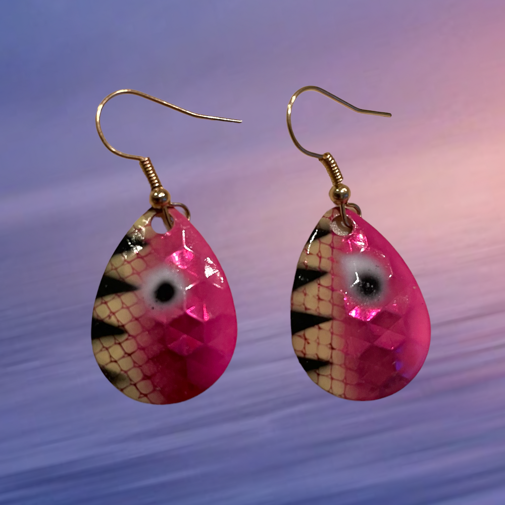 Spinner Blade Earrings - Cosmoid Pink