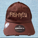 FishyAF Distressed Snapback - Brown